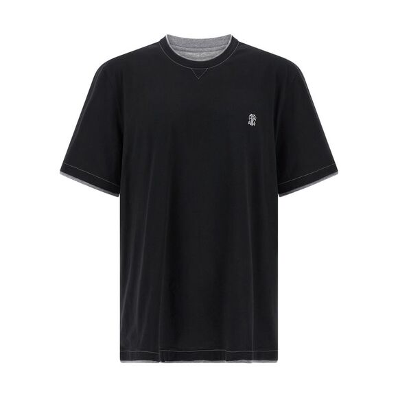 Brunello Cucinelli Men's Double Layer T-Shirt